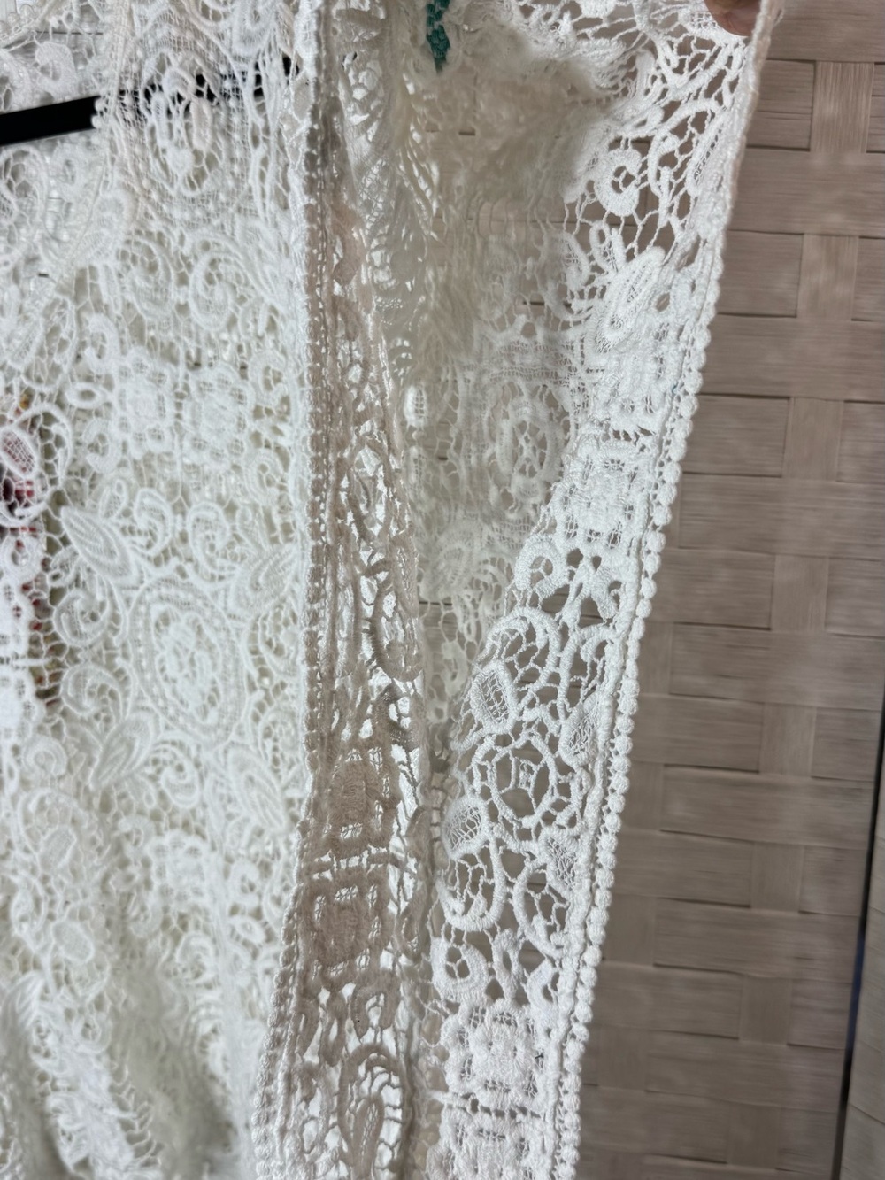 Johnny Was Bohemian Lace Poncho Top Floral Crochet Cream/Ivory Scalloped Hem OS - Picture 7 of 13